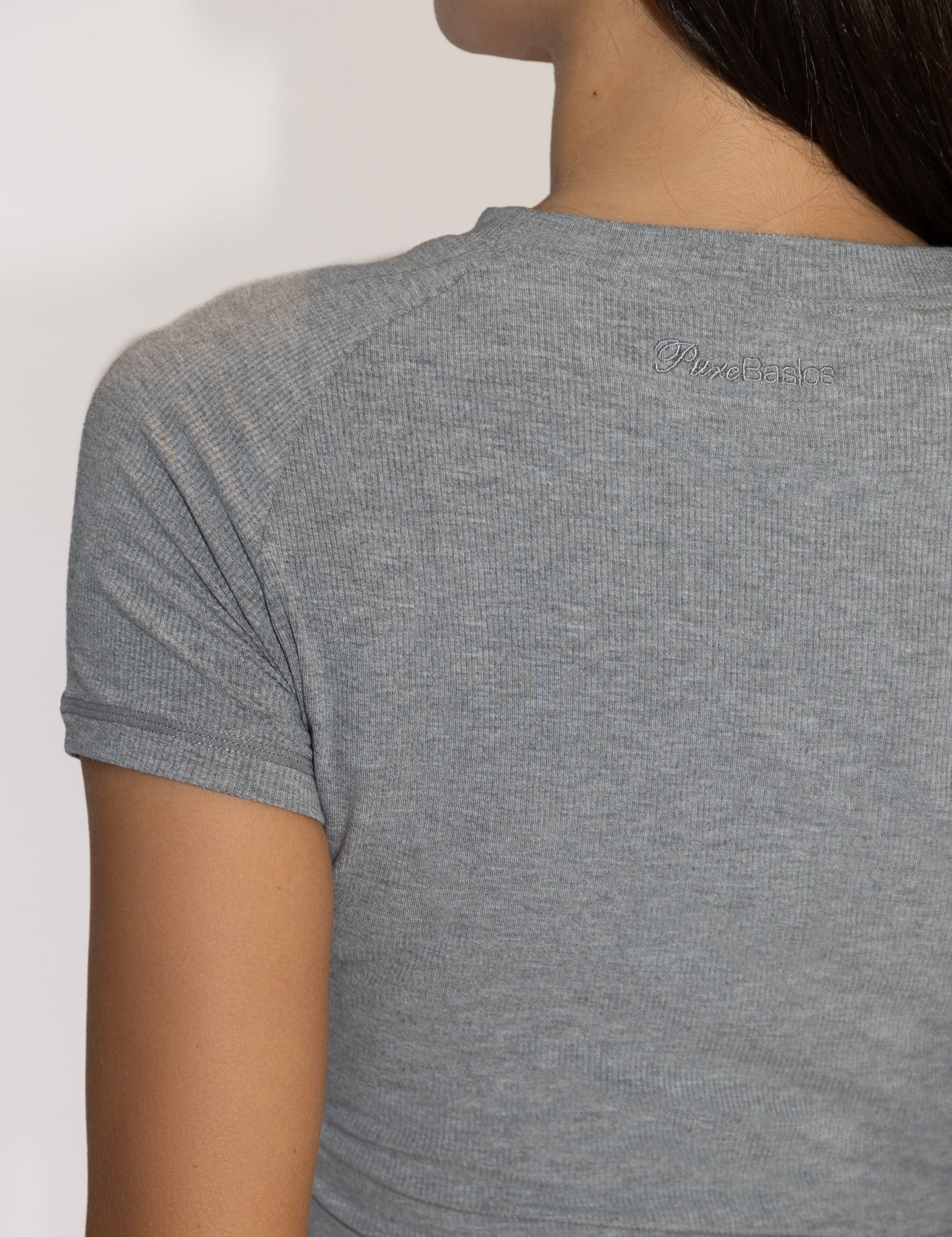 Pure Basics Rib Short Sleeve Grey