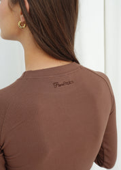 Brown Long Sleeve Rib
