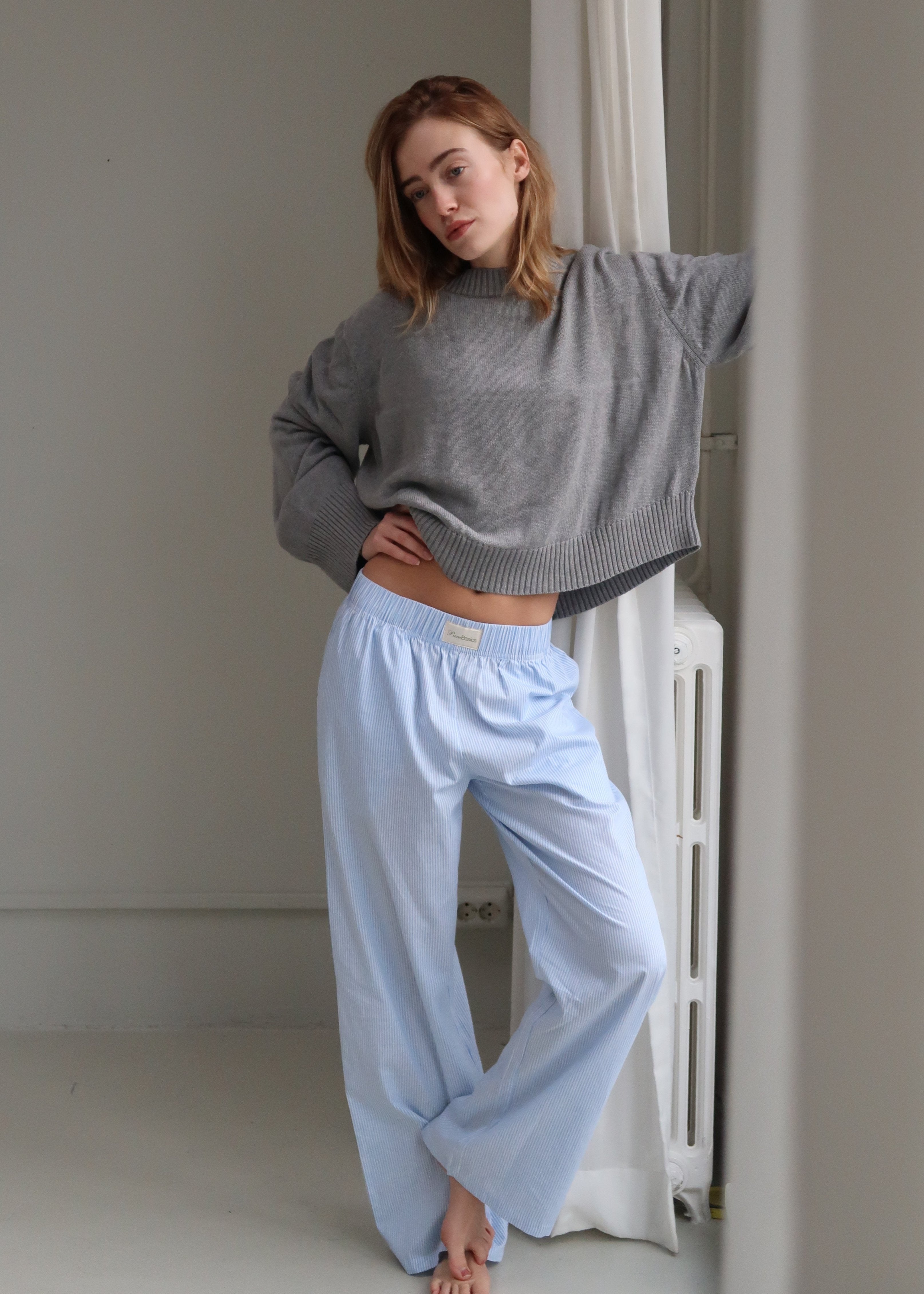 Cotton striped pants