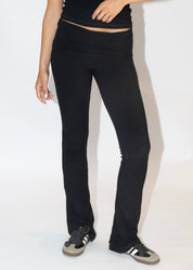 Pure Basics Fold Over Pants Black