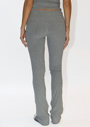 Pure Basics Rib Fold Over Pants Grey