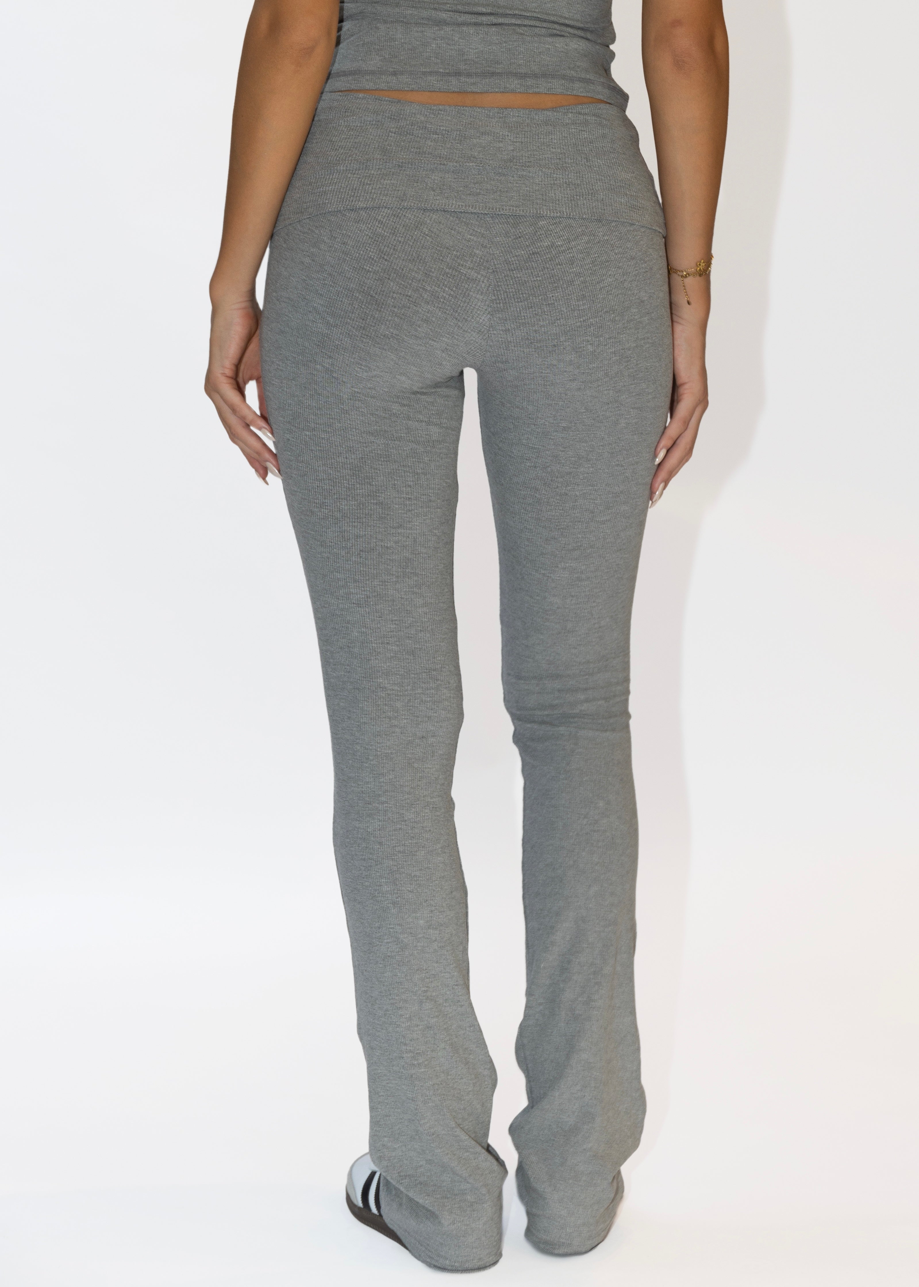 Pure Basics Rib Fold Over Pants Grey