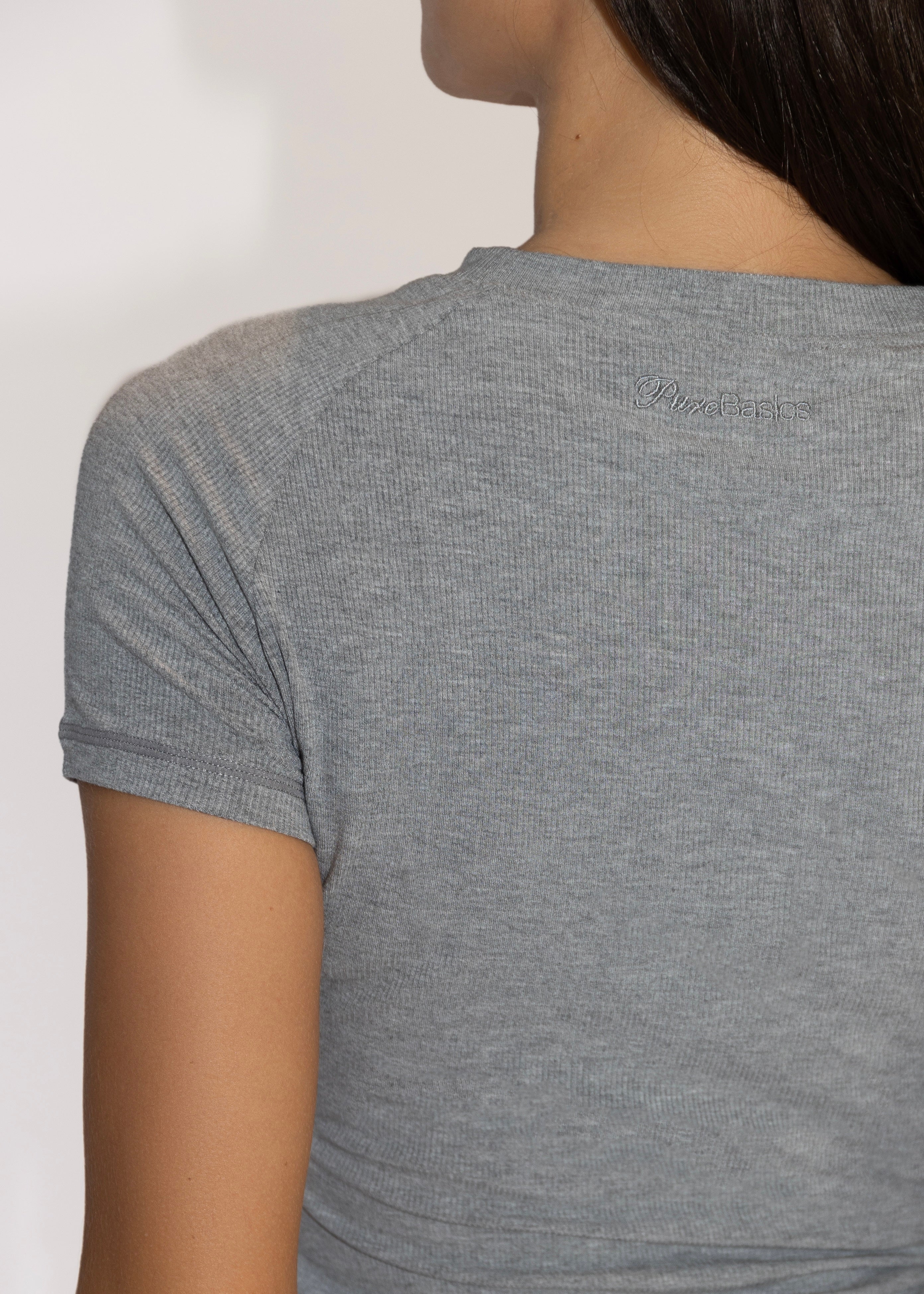 Pure Basics Rib Short Sleeve Grey 