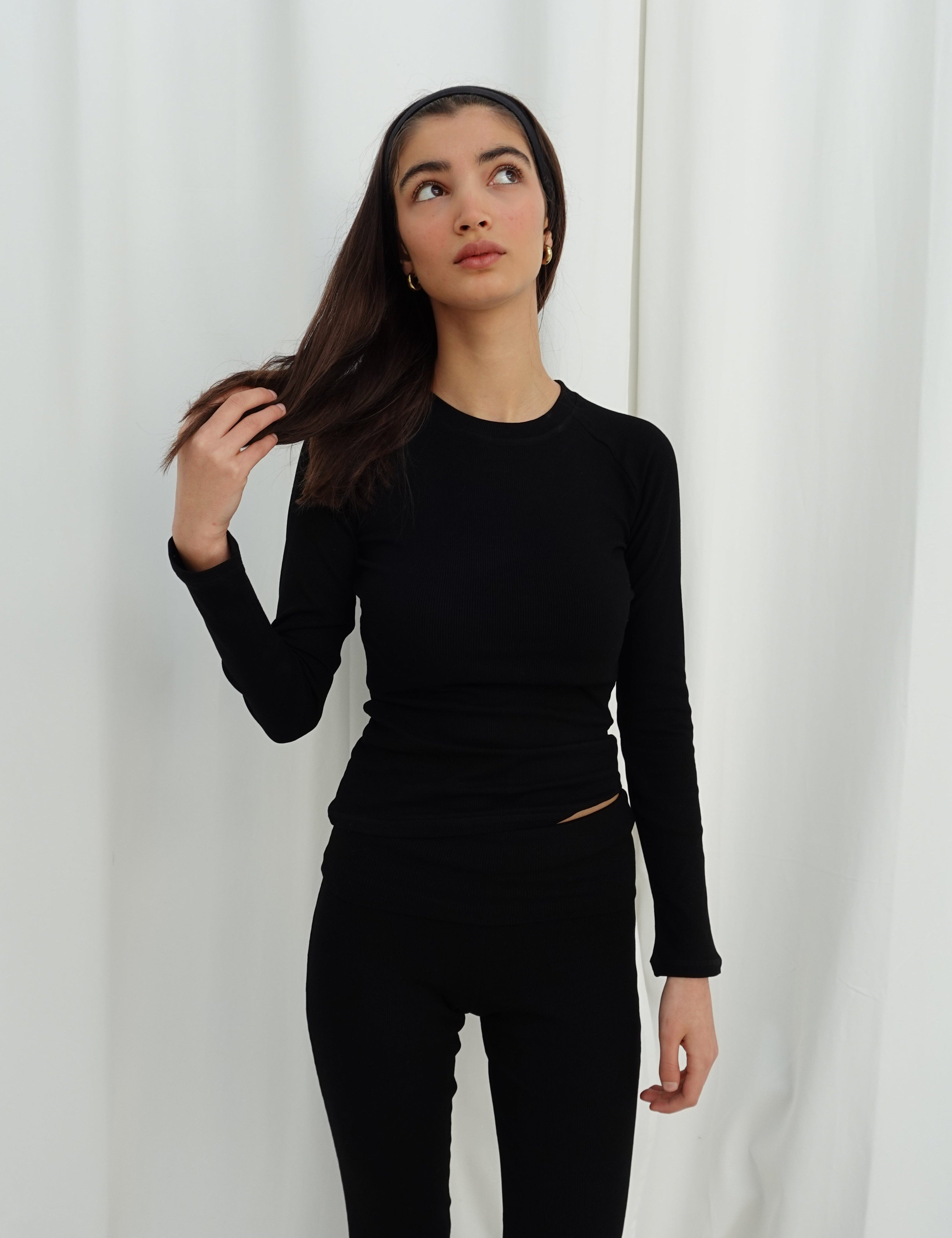 Rib Long Sleeve Black