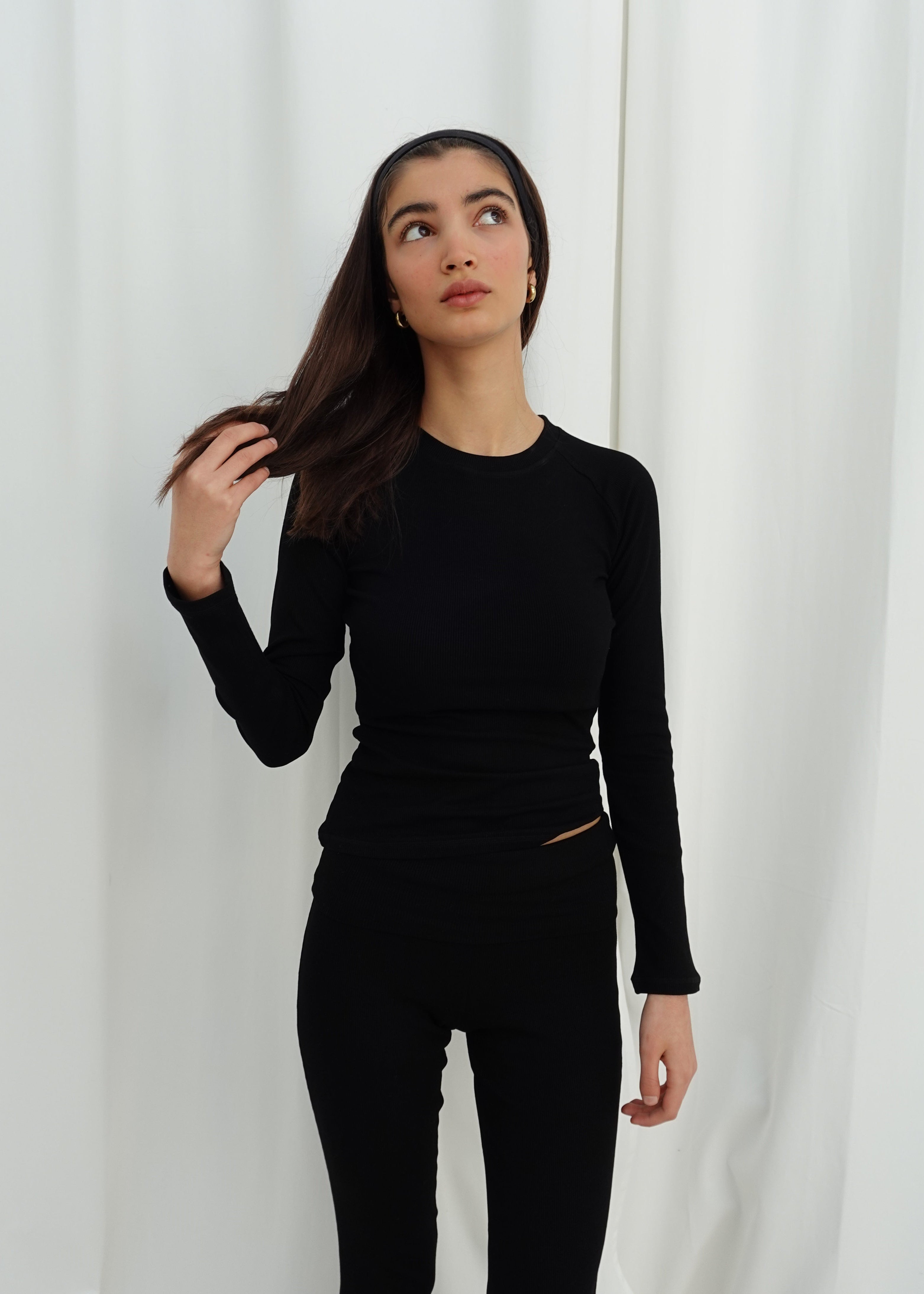 Rib Long Sleeve Black