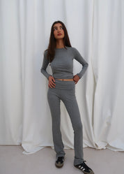 Rib Long Sleeve Grey