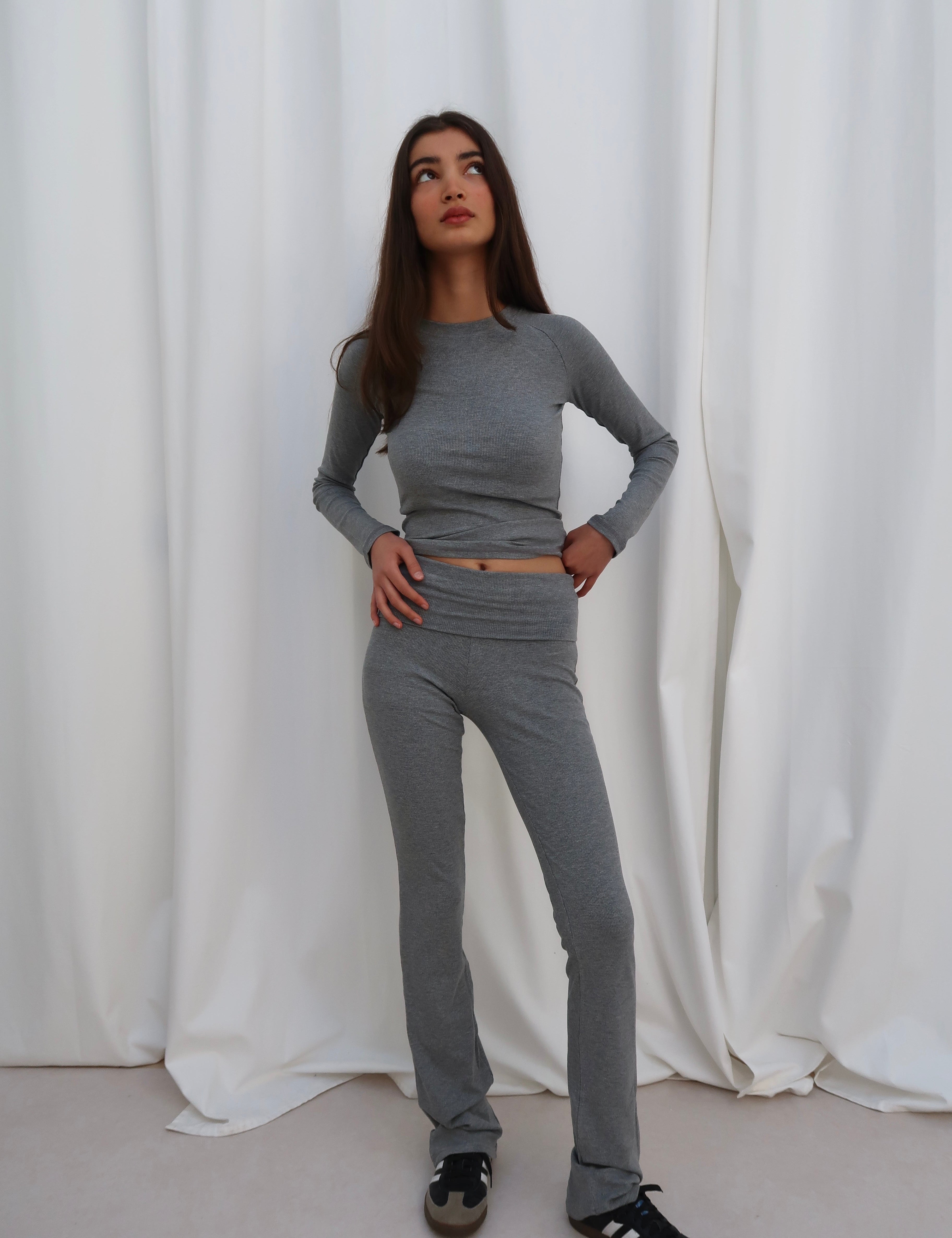 Rib Long Sleeve Grey