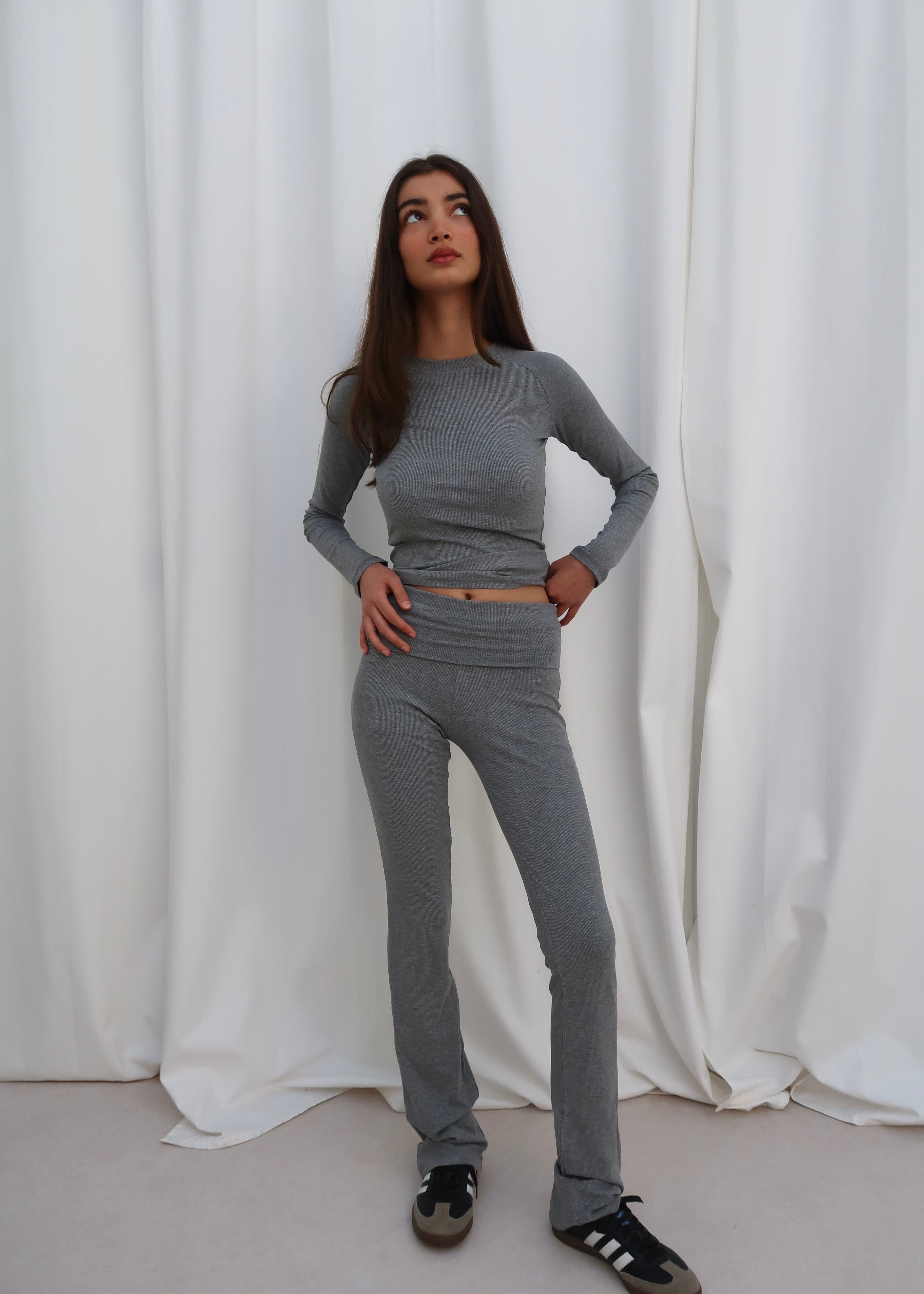 Rib Long Sleeve Grey