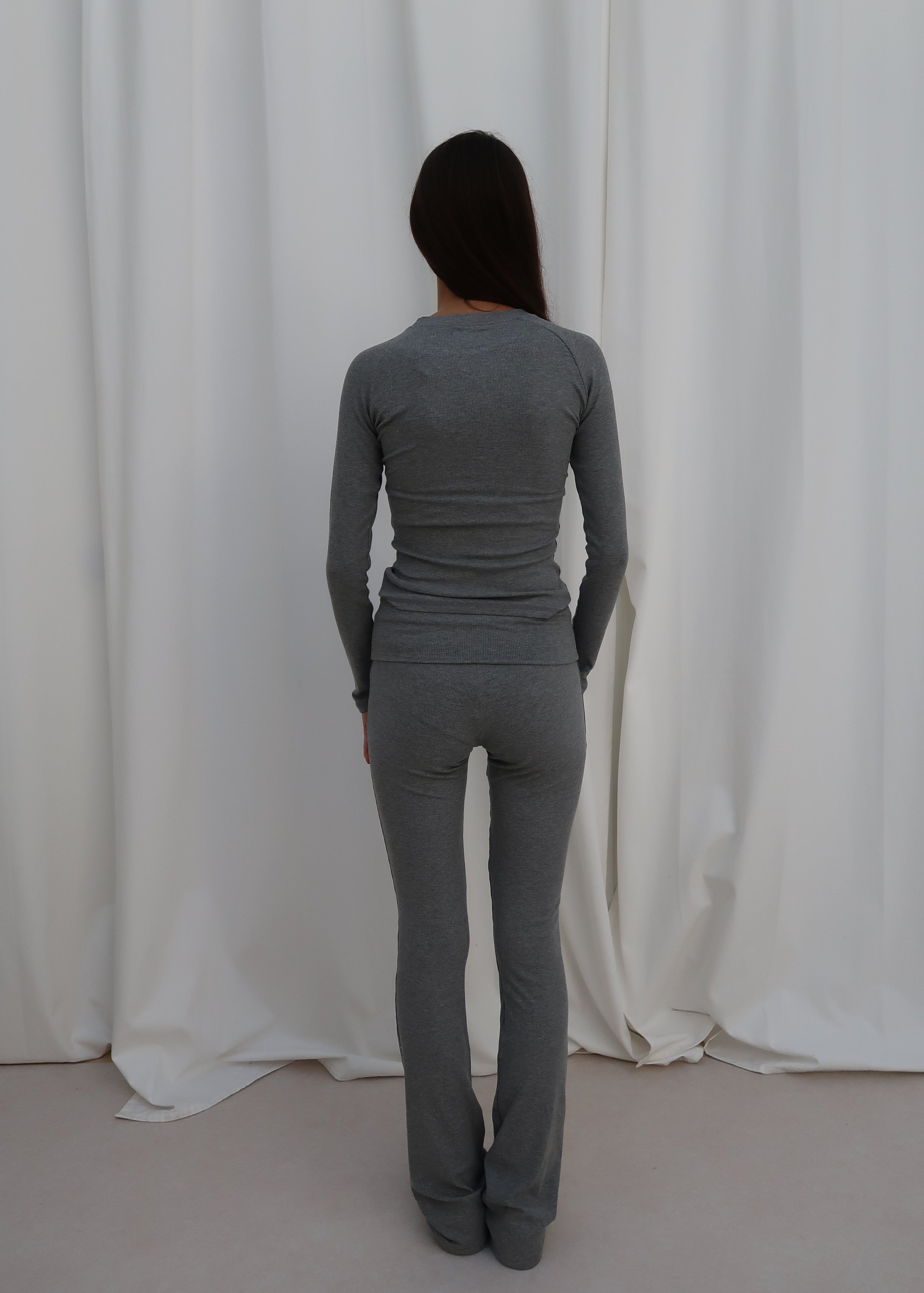 Rib Long Sleeve Grey