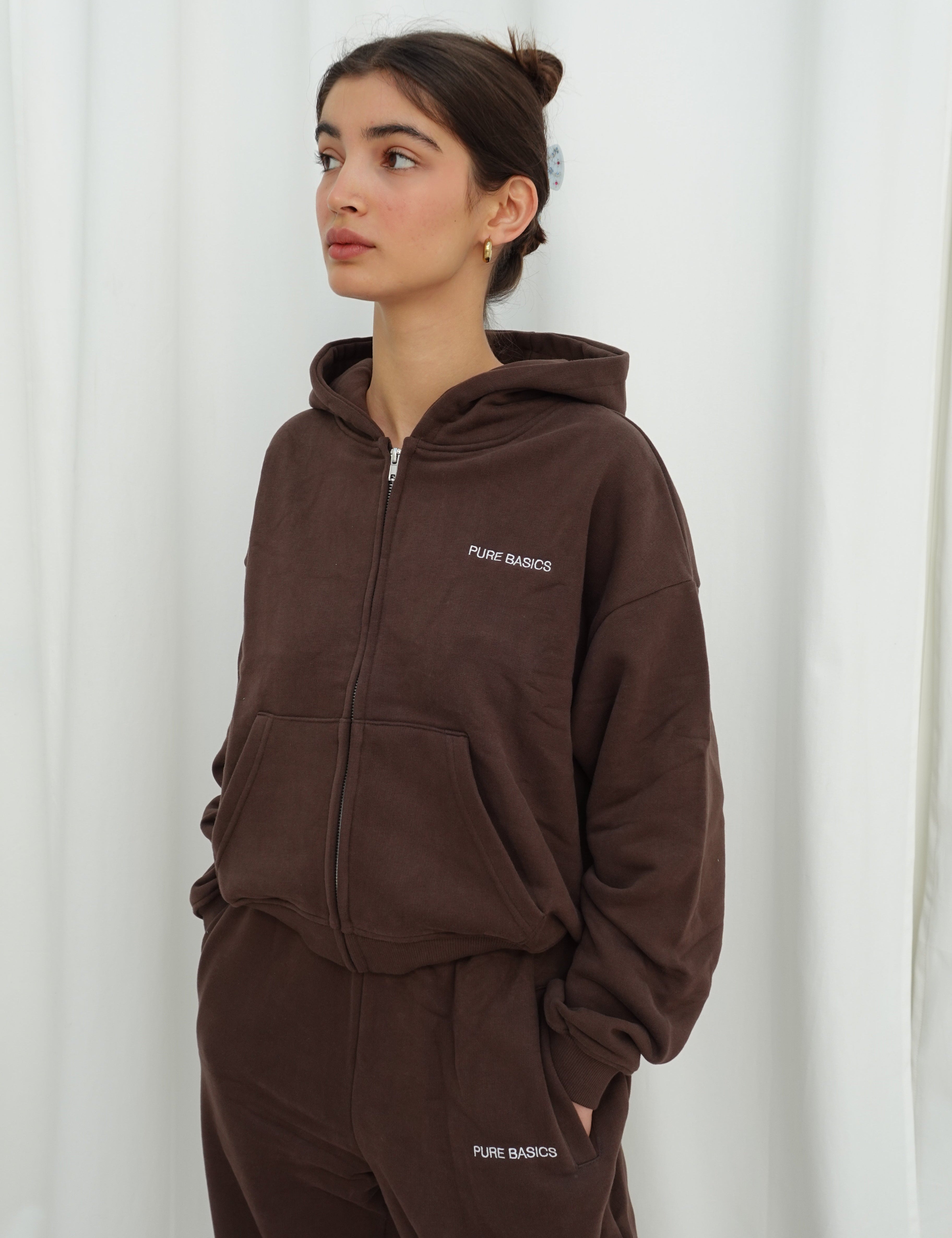 Zip Hoodie Brown