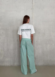 Striped Cotton Pants - Green