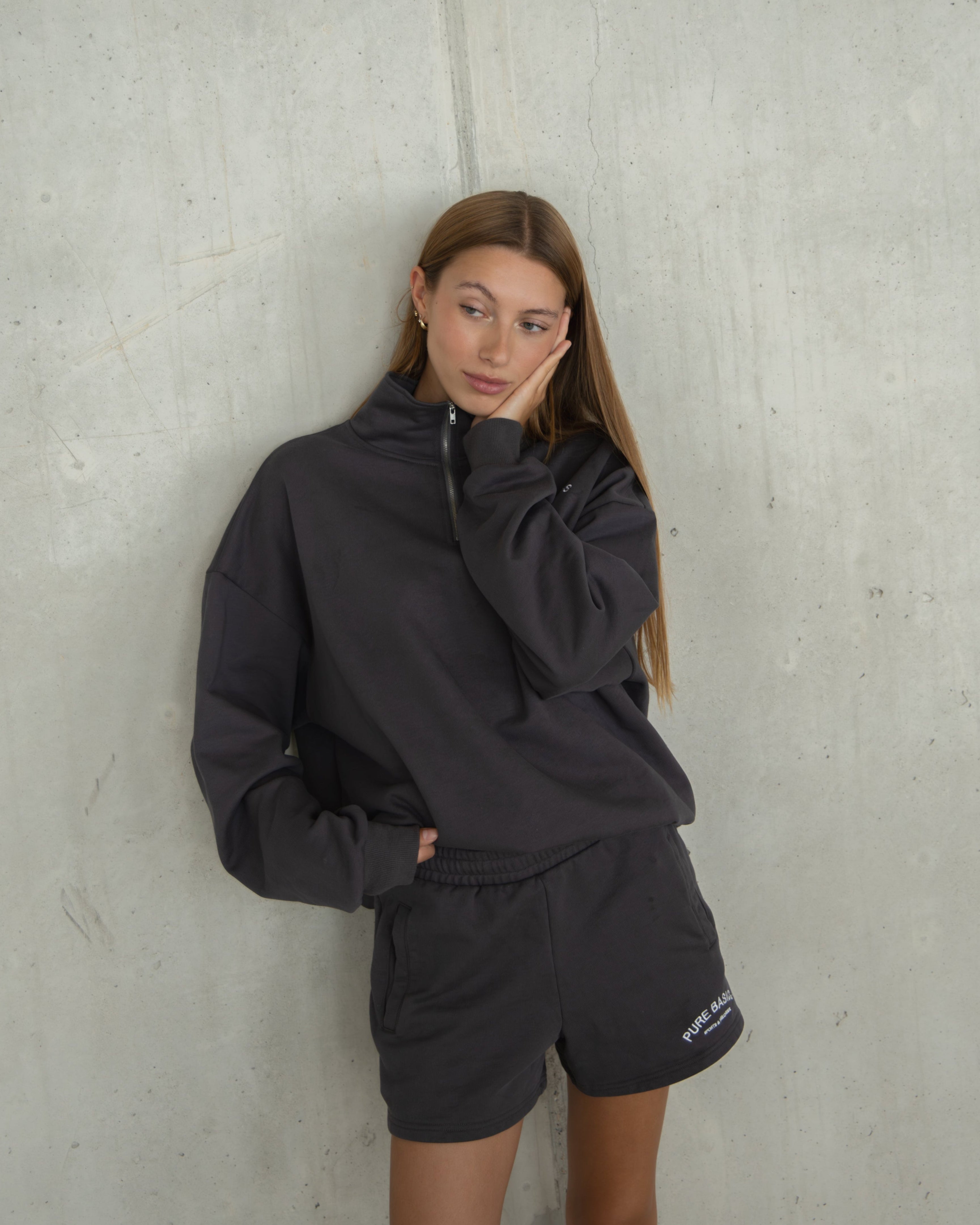 Half Zip Sweatshirt - Charcoal