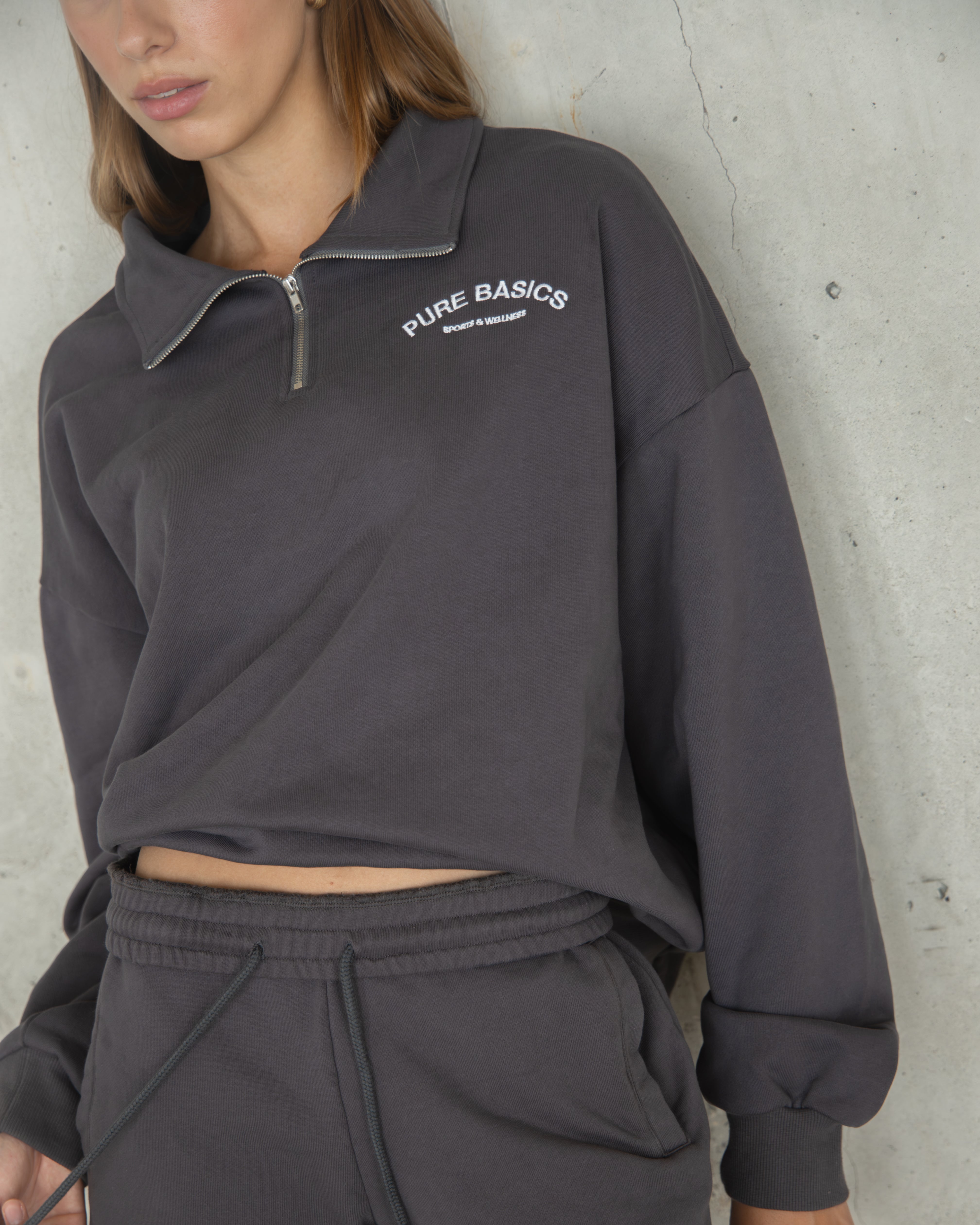 Half Zip Sweatshirt - Charcoal